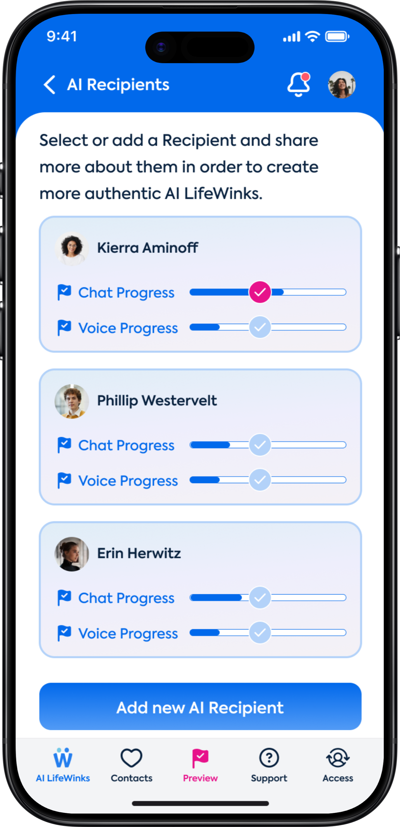 AI Tailor for Recipient - LifeWink App