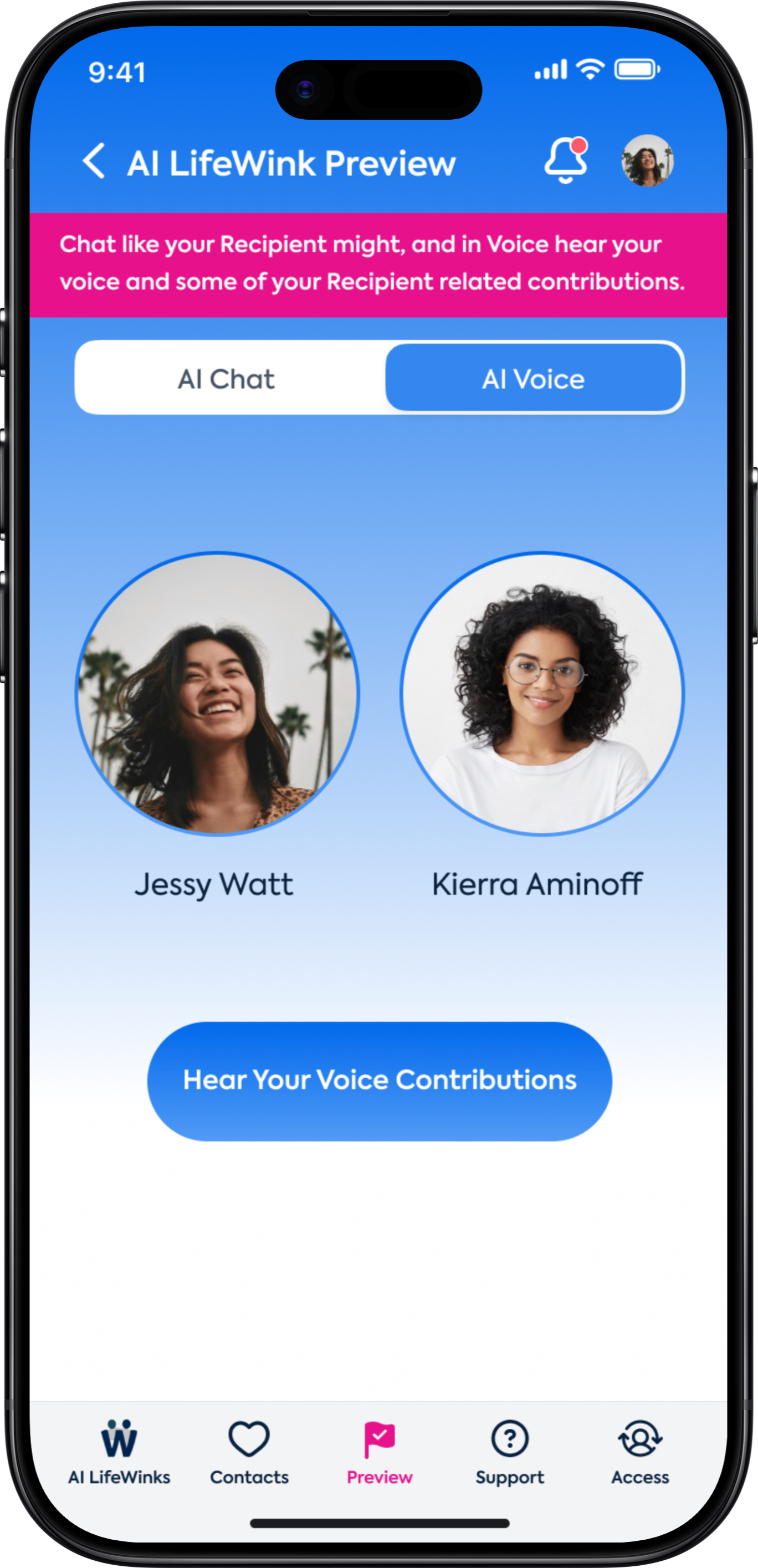 AI Preview and Test - LifeWink App